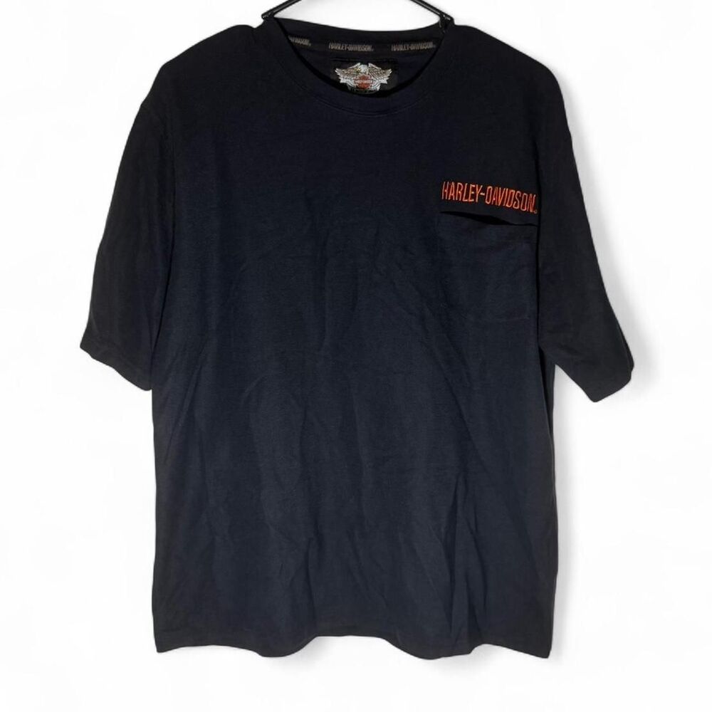 Harley Davidson Large Embroidered V-Twin Power Black T-Shirt